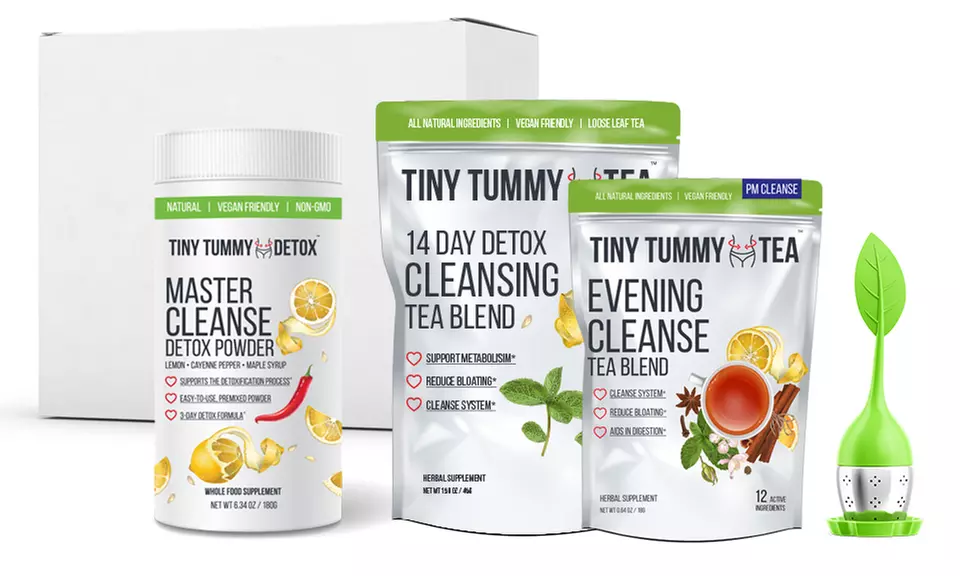 Detox in a Box Tea and Master Cleanse Set with Tea Infuser