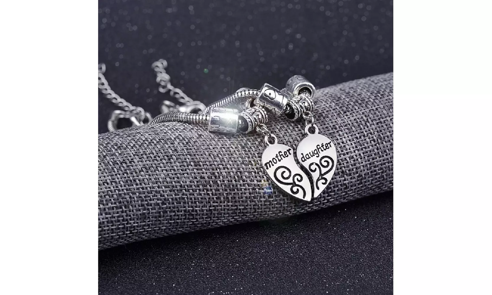 Mother and Daughter Heart Bracelet Set