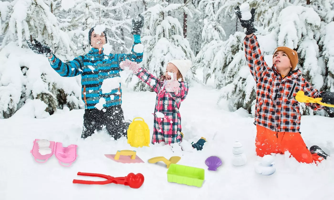 iMounTEK 15-Piece Winter Snowball Tool Kit for Kids - Snow Molds and Shapers