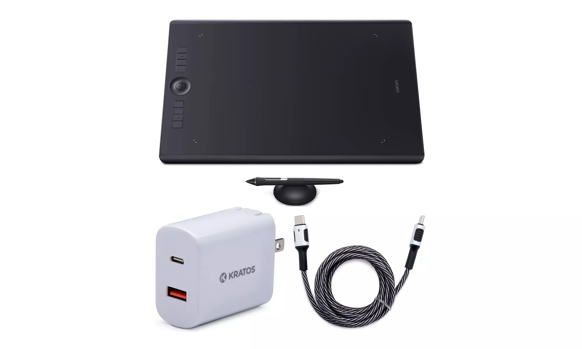 Wacom Intuos Pro Creative Pen Tablet (Black, Large) with Power Adapter and Cable - Primary Image
