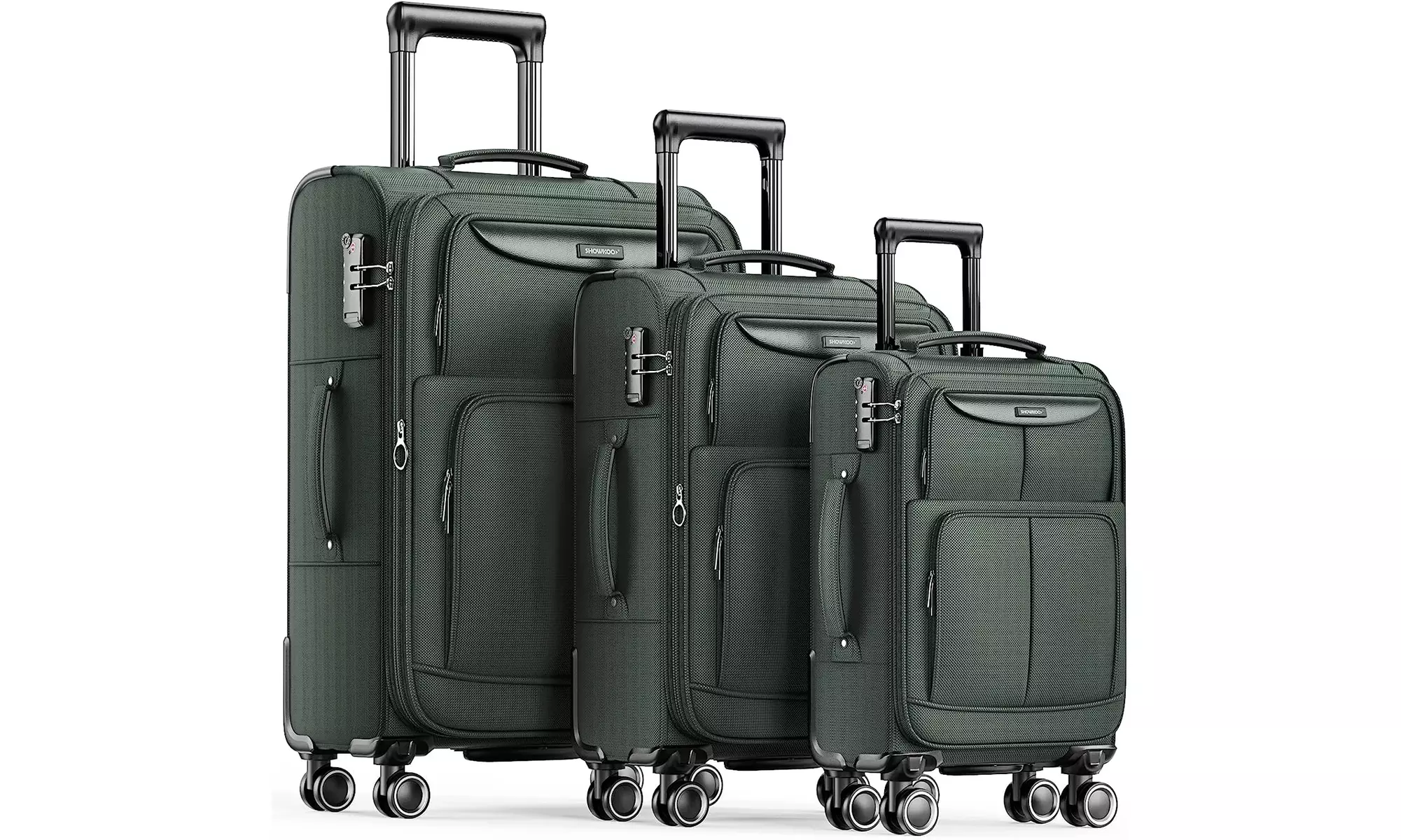 SHOWKOO Luggage Sets 3 Piece Softside Expandable Lightweight Durable Suitcase - Primary Image