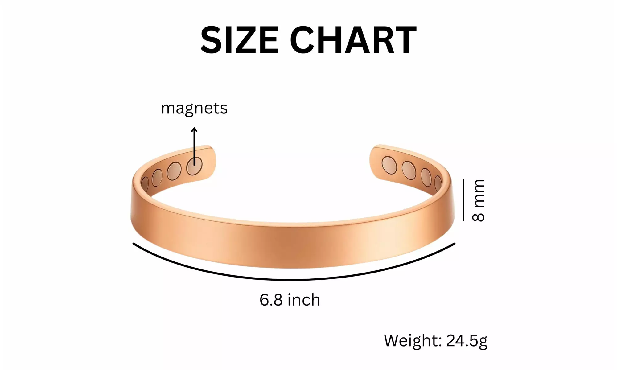 Copper Magnetic Therapy Bracelet - Durable Copper Healing Energy Band