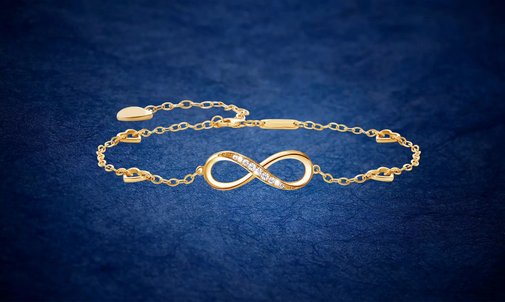 Rhodium Plated Brass CZ Infinity Symbol Anklet Fashion Jewelry for Women Girls
