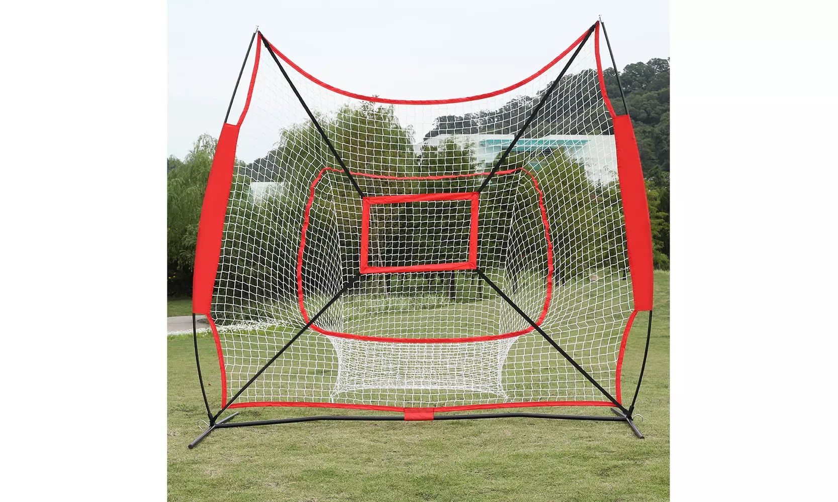 7'*7' Baseball Train Net with Single Target Frame Red Sleevelet - Primary Image