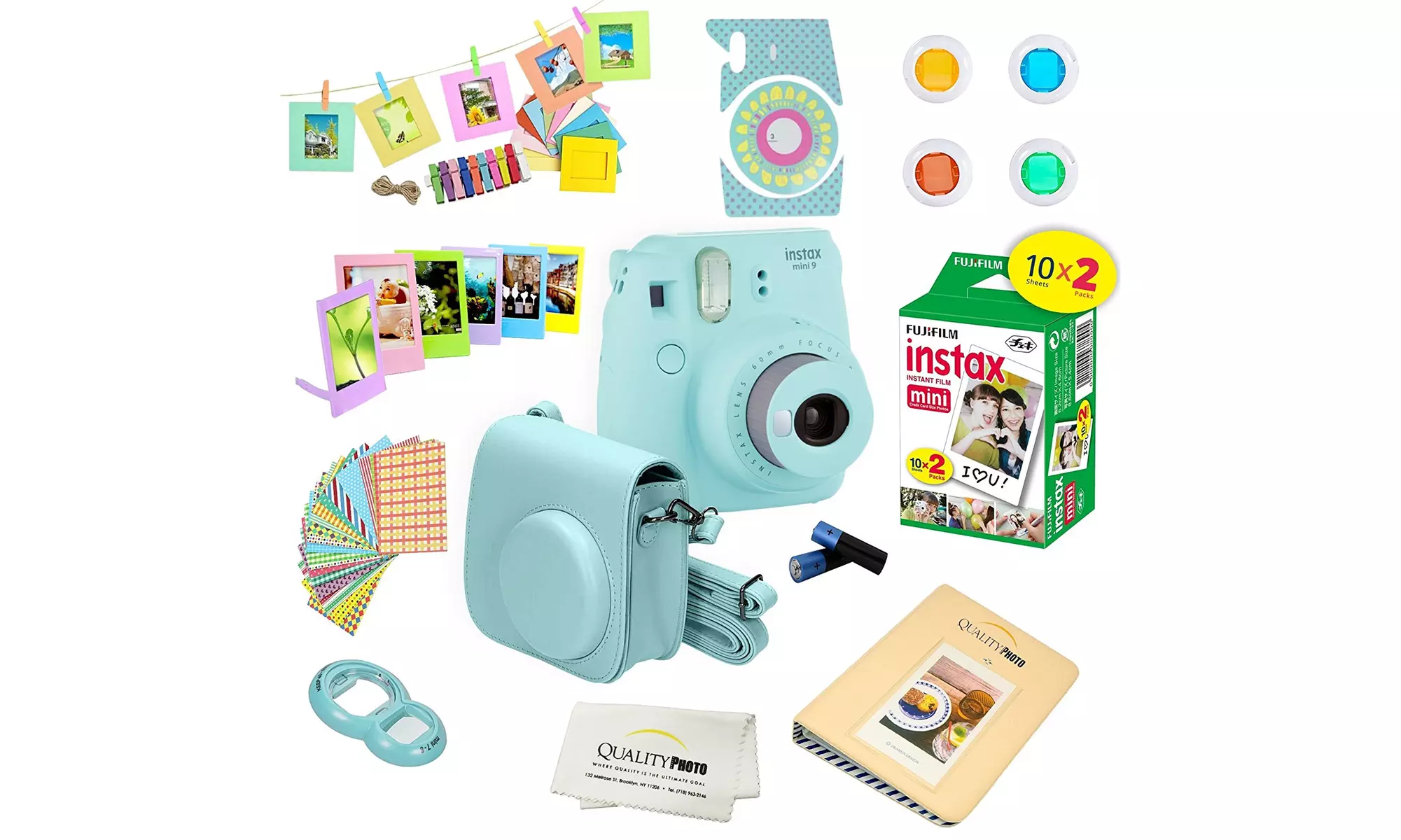 Fujifilm Instax Mini 9 Instand Camera plus 20 Pack Film plus 15 PCS Bundle - Primary Image