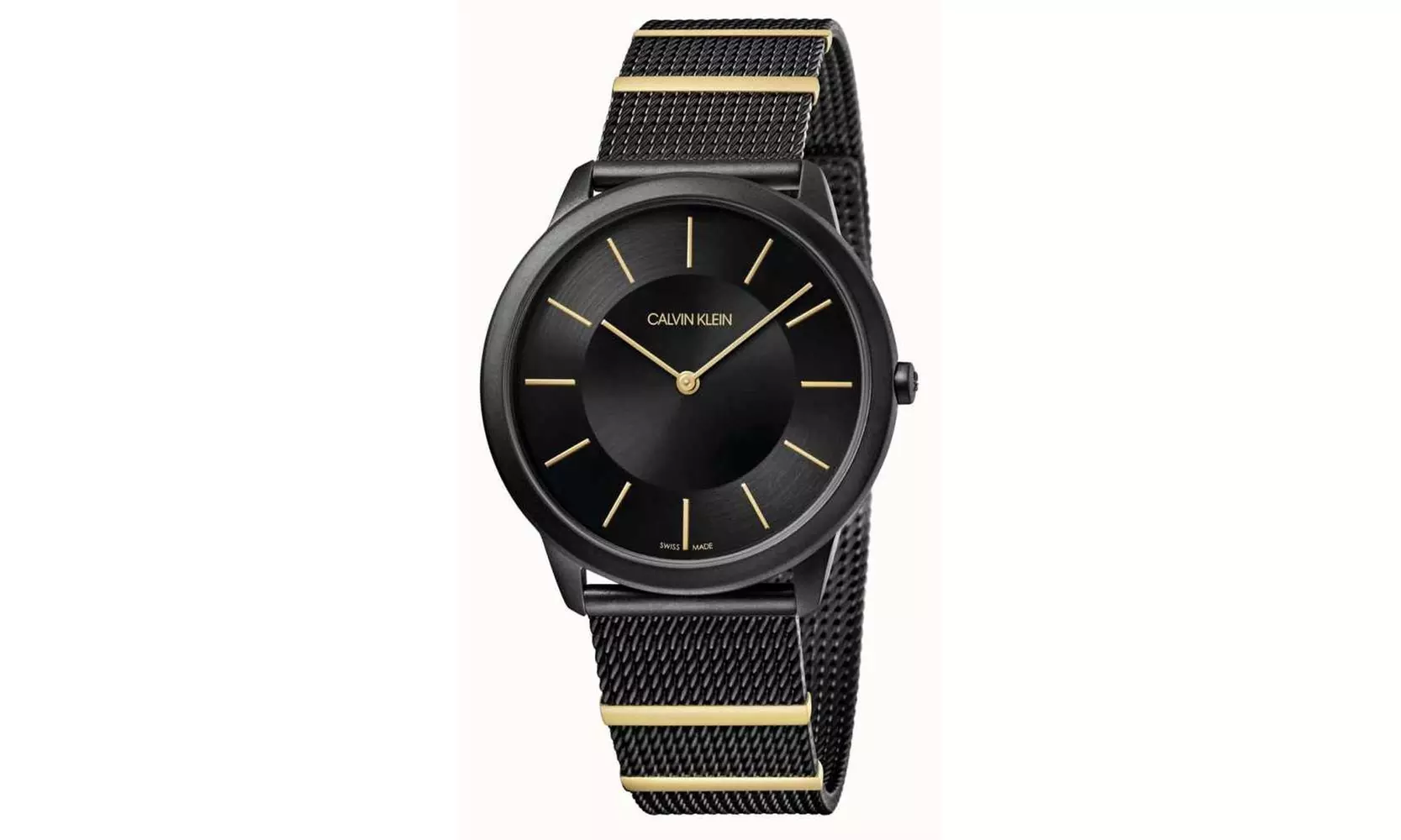 Calvin Klein Men's K3M514Z1 Minimal 40mm Black Dial Stainless Steel Watch - Primary Image