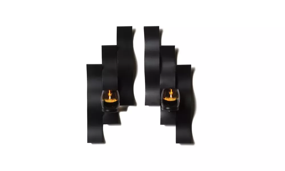 Mikasa Set of 2 Solaris Triple Wave Votive Sconces - Primary Image