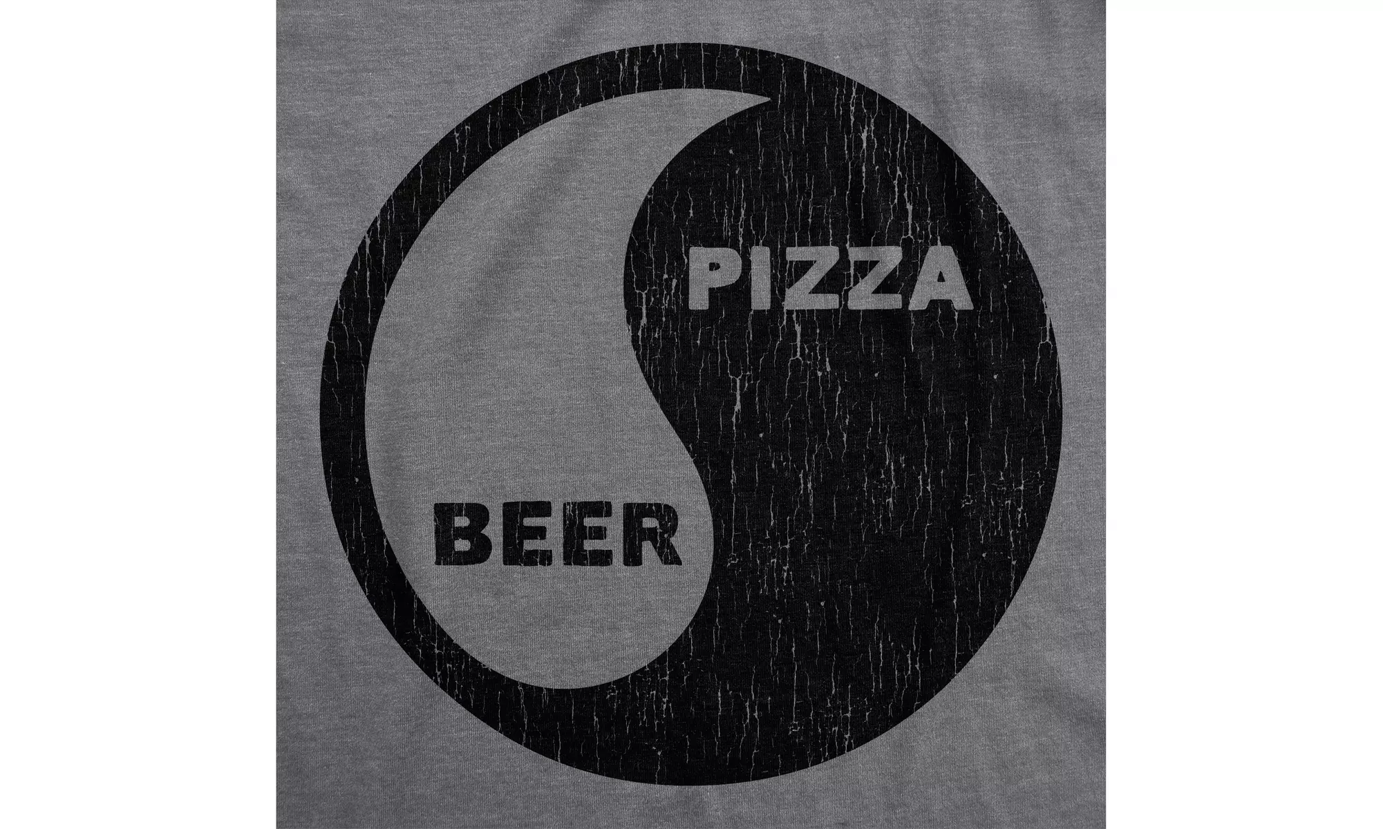 Mens Pizza Beer Yin Yang Tshirt Funny Drinking Party Graphic Novelty Tee - Second Medium