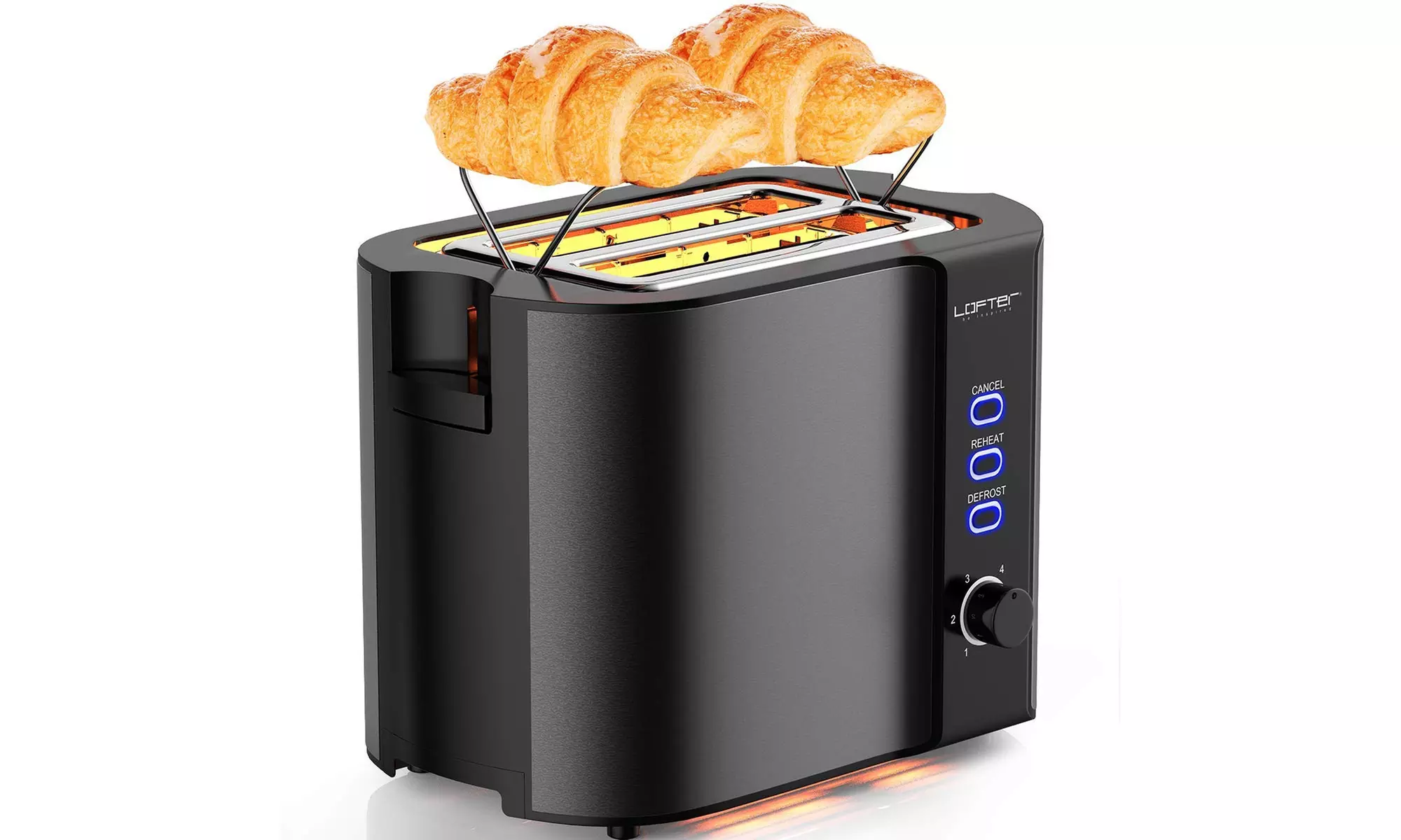 2 Slice Toaster, LOFTER Stainless Steel Bread Toasters - Primary Image