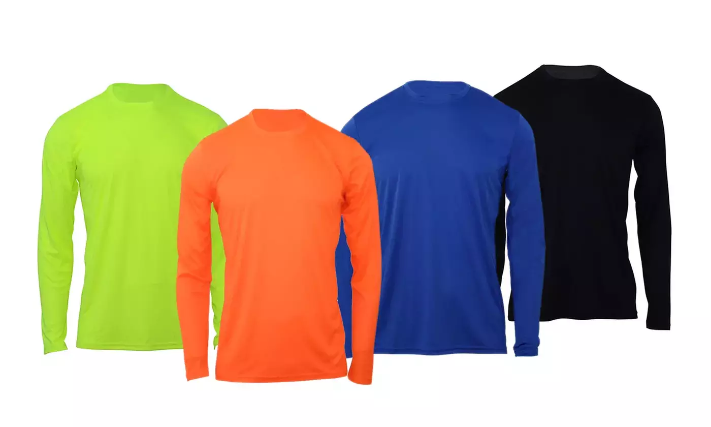 2-Pack: LeeHanTon Men's Long Sleeve Base Layer Crew Active Top (S-5XL) - Primary Image