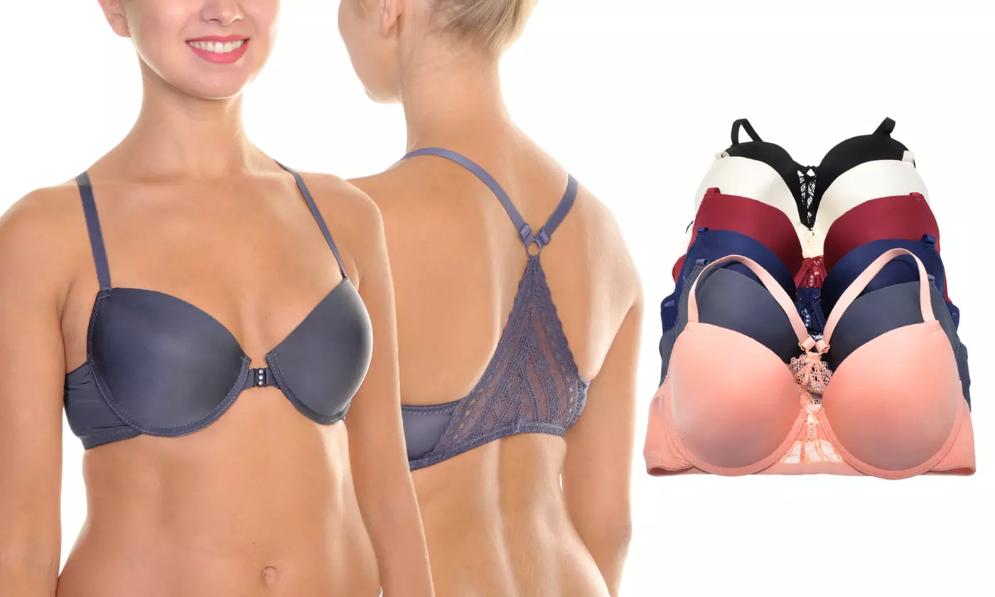 Angelina Wired Front Closure Bra (6-Pack) - Primary Image