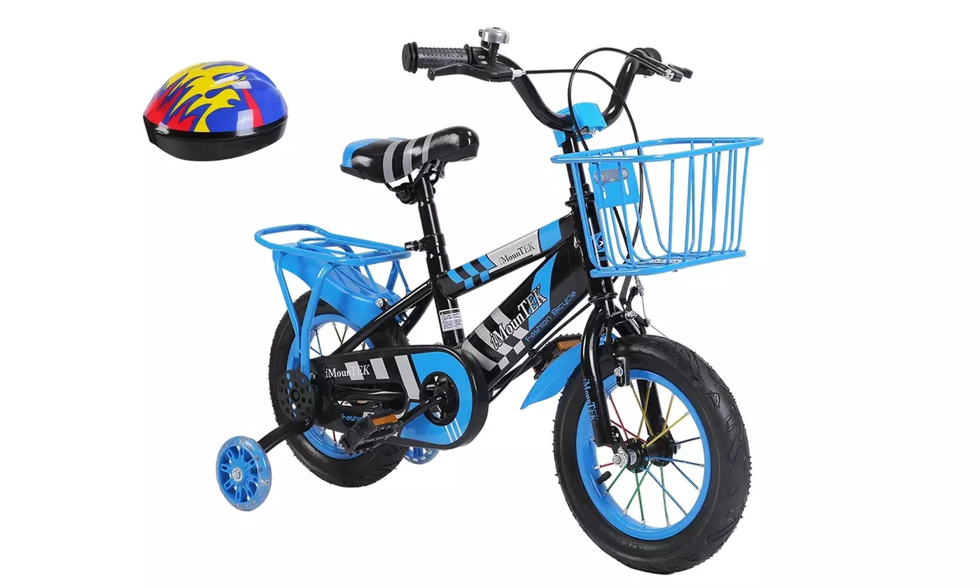 iMounTEK Kids' Bike with Helmet, Basket, Training Wheels and Chain Guard