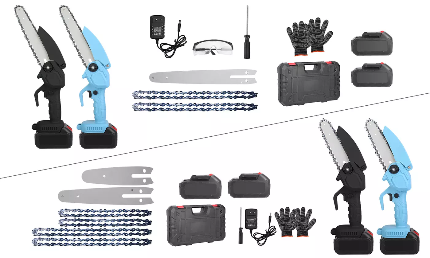 iMounTEK Mini Chainsaw Cordless Electric Handheld Chainsaw with 2 Batteries