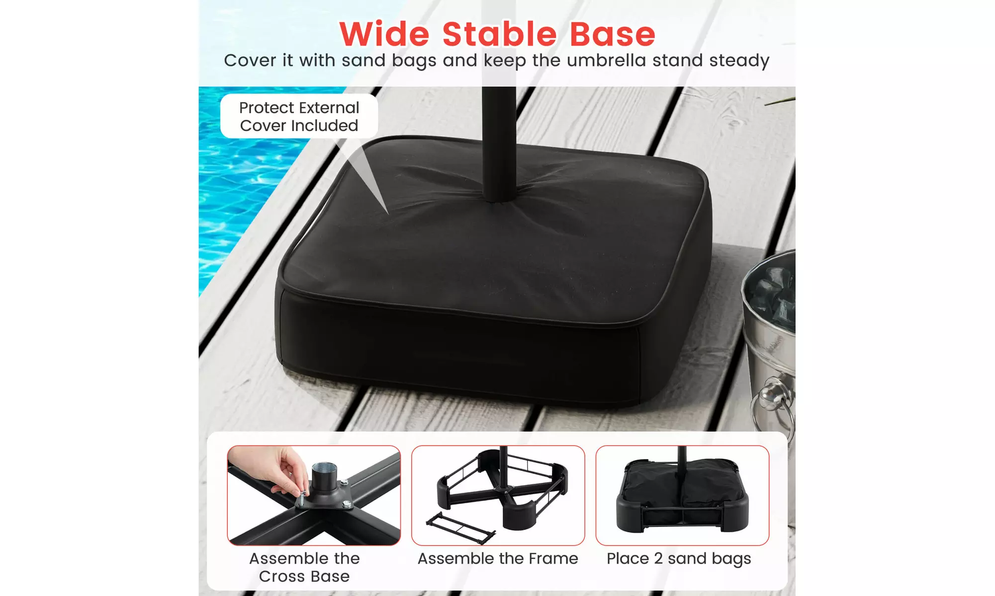 15FT Double-Sided Twin Patio Umbrella Sun Shade Outdoor Crank Market