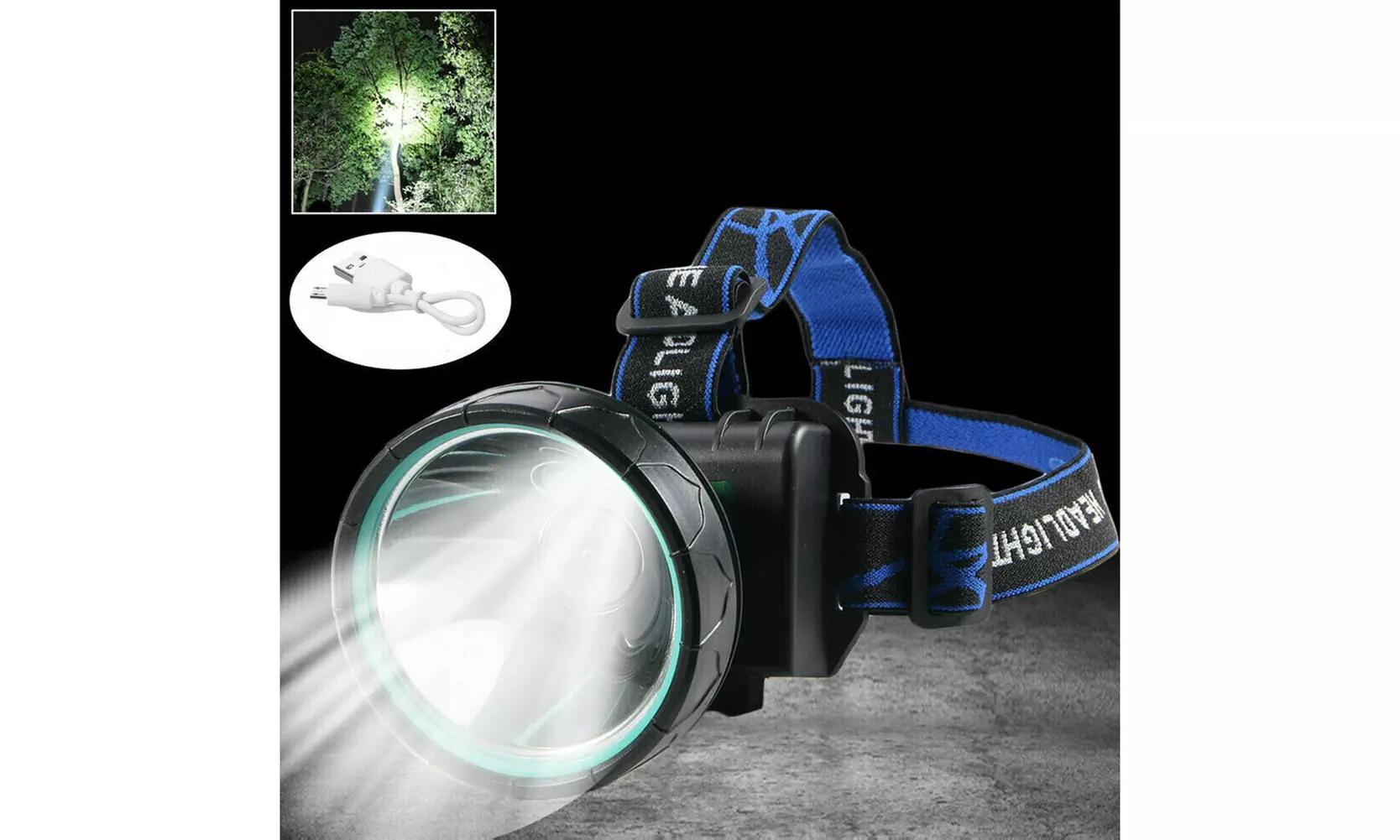 US 1-2 Pc LED Rechargeable Headlamp Super Bright Waterproof Outdoor Camp Hunting