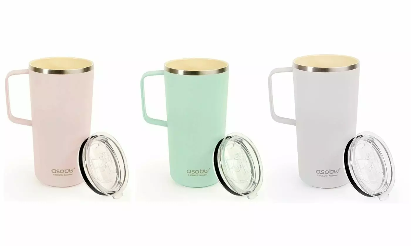 Asobu Tower Mug Ceramic Inner Coated Insulated Stainless Steel Coffee Mug (20oz)