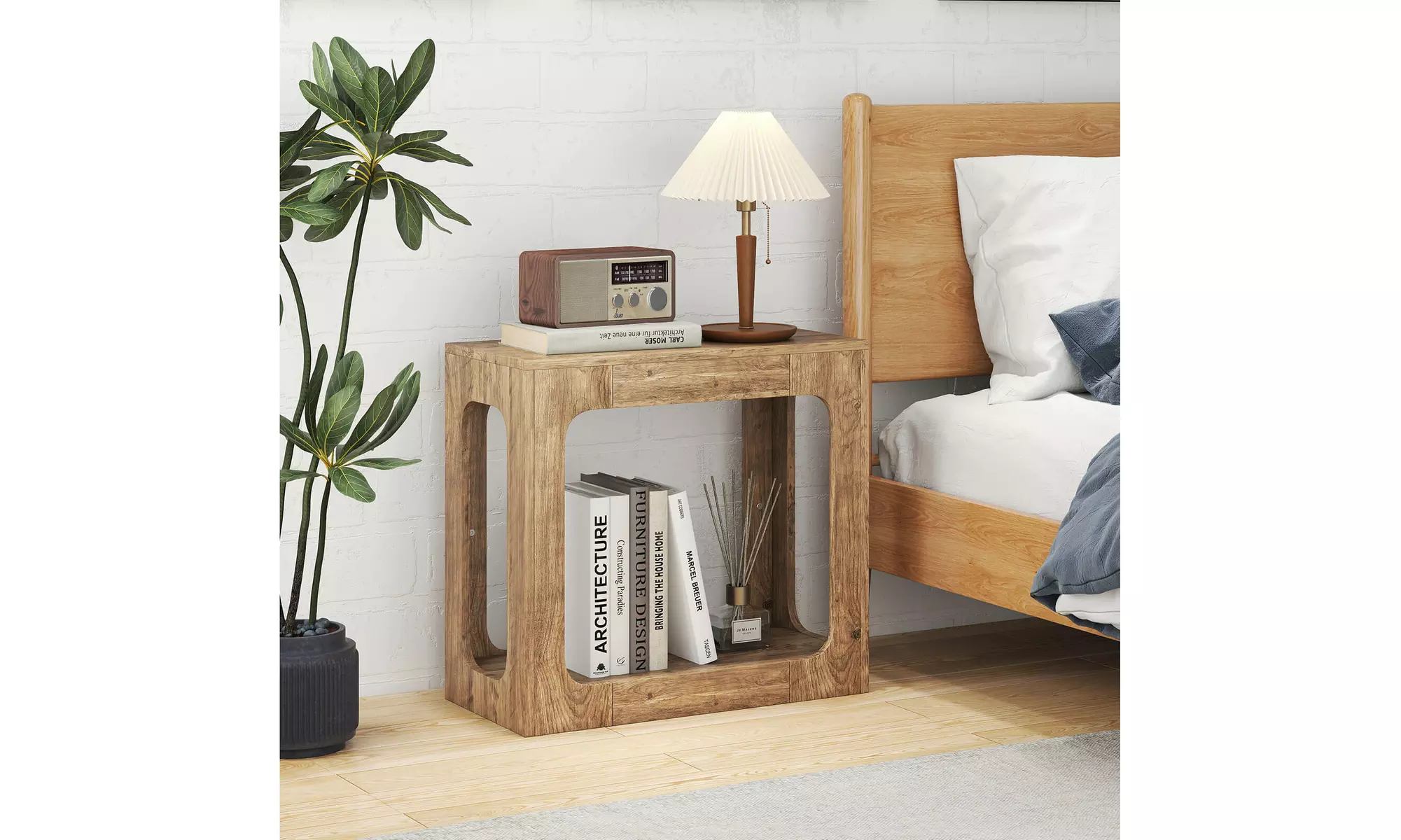 One or Two Costway 2-Tier End Table with Storage Shelf