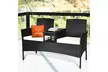 Rattan-Effect One-Piece Furniture Set with Cushioned Seats - Second Medium