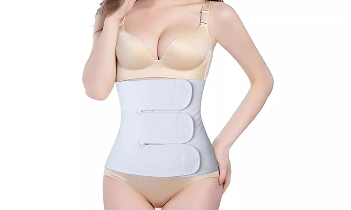 PAZ WEAN Post Belly Band Postpartum Recovery Belt Girdle Belly Binder, Cotton - Primary Image