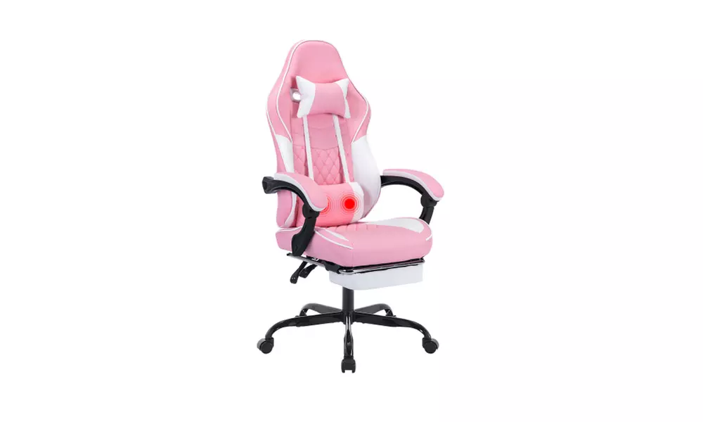 Heavy Duty High Back Gaming Chair with Footrest and Massage Function