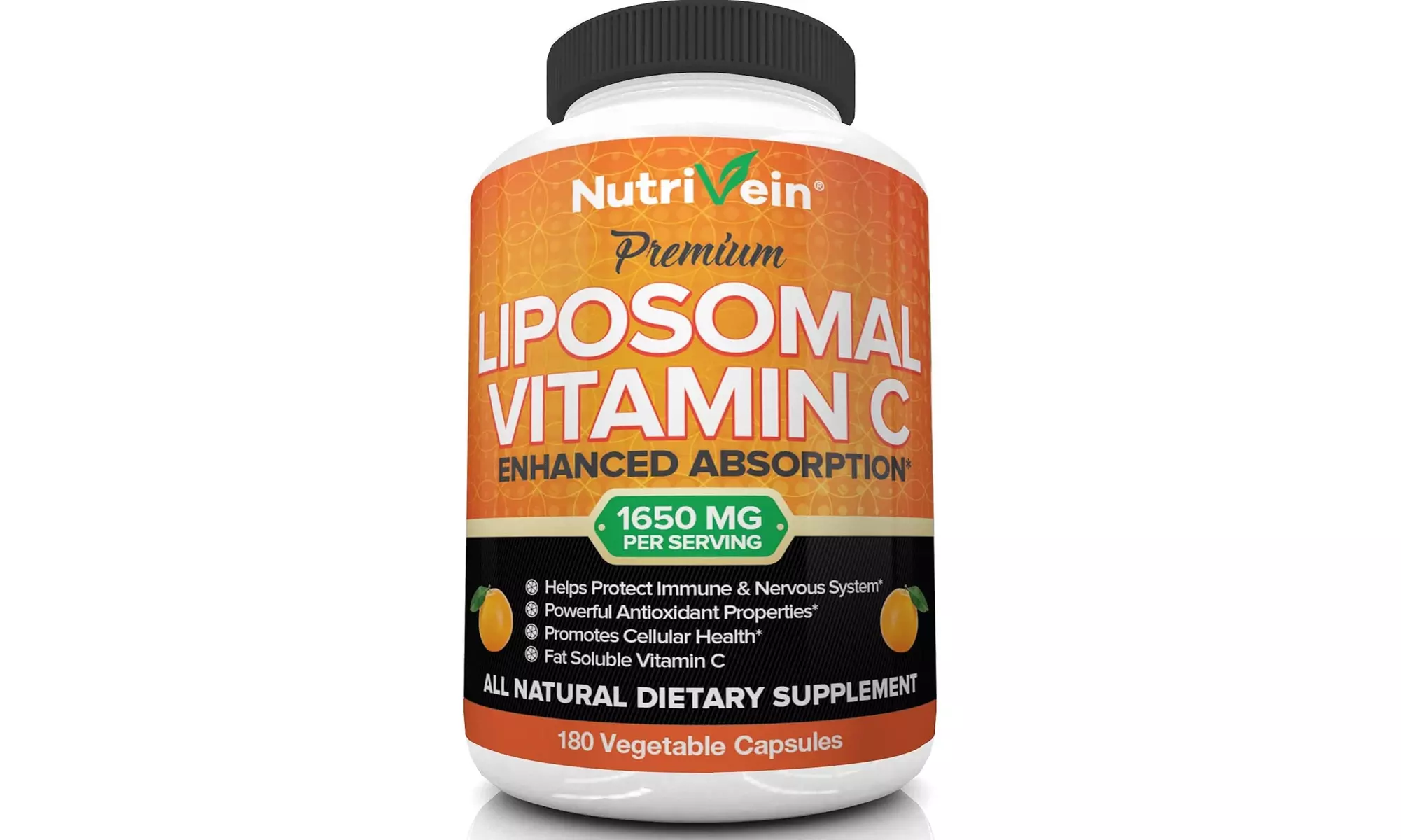 Nutrivein Liposomal Vitamin C 1650mg 180 Capsules High Absorption Ascorbic Acid - Primary Image