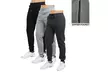 3-Pack Blue Ice Men's Fleece-Lined Jogger Sweatpants with Zipper Pockets - Second Medium