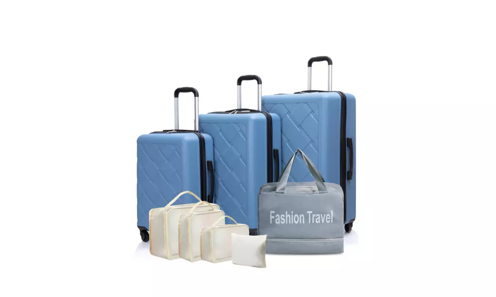 Eight-Piece Luggage Set with Spinner-Wheeled Hardshell Suitcases