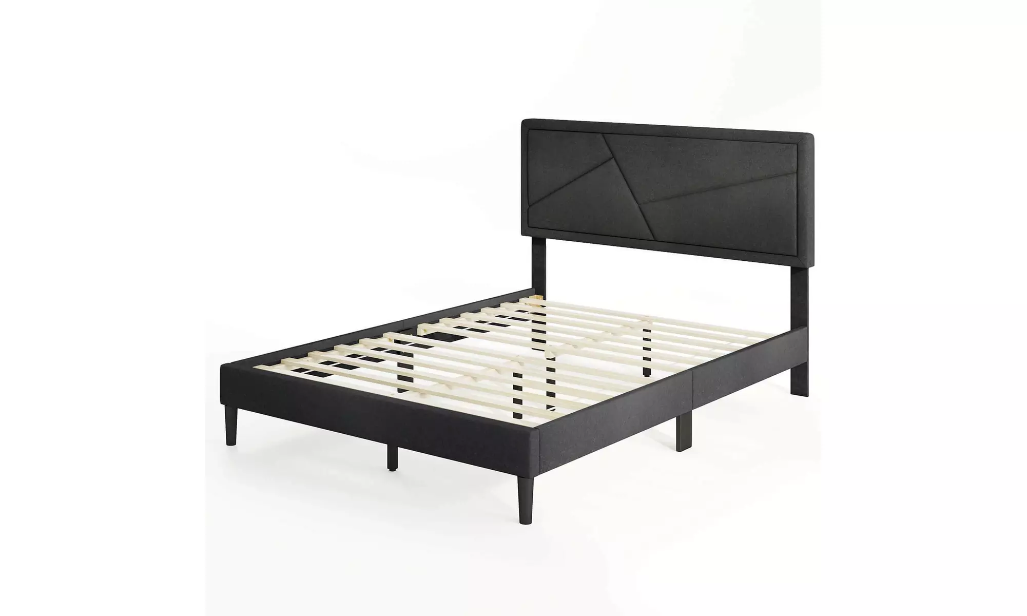 Costway Bed Frame with High Headboard and Wooden Slats