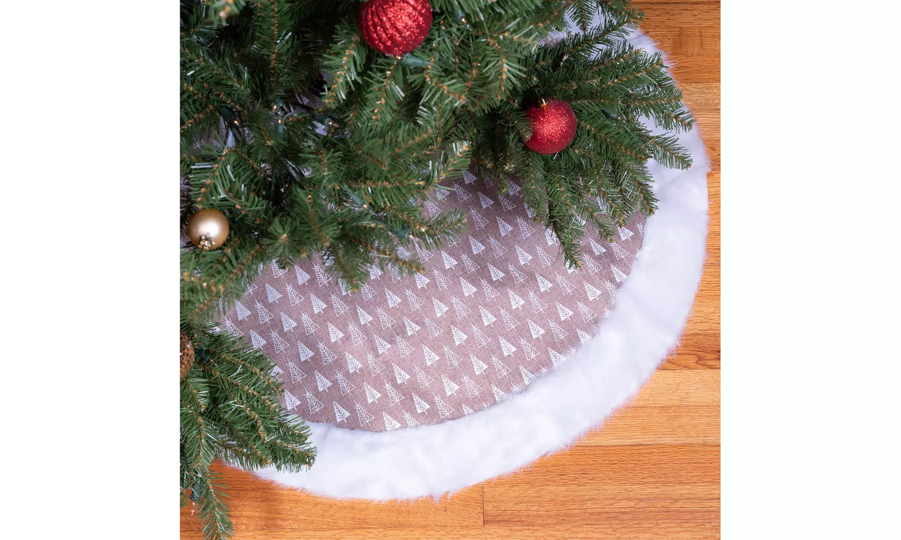 Merry & Bright Holiday Christmas Tree Skirts with Festive Design