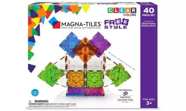 Magna Tiles Freestyle Set - Stem Approved, Clear Colors & Translucent - Primary Image