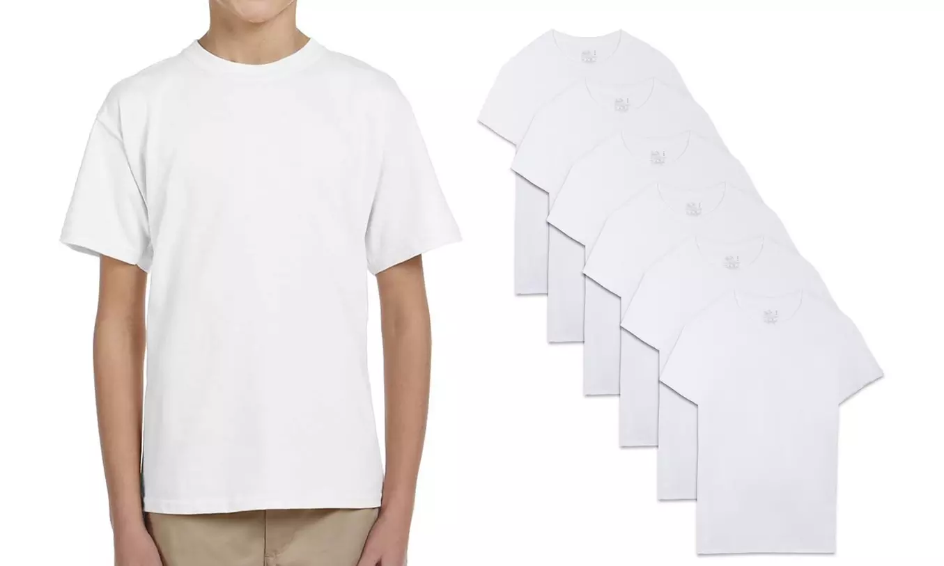 10-Pack Fruit of the Loom Boys  White Crew T-Shirts 