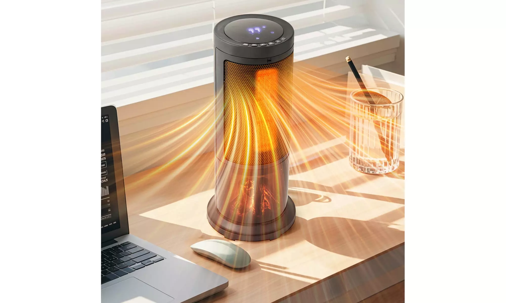 Costway 17-Inch Tower Space Heater for Indoor Use 1500W PTC Fireplace Heater