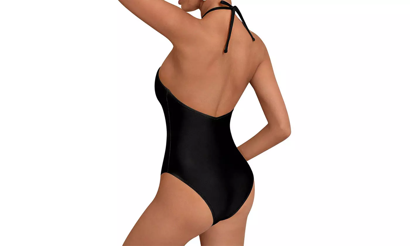 Women's 3D Floral Decor One-Piece Swimsuit for Vacation and Beach Wear