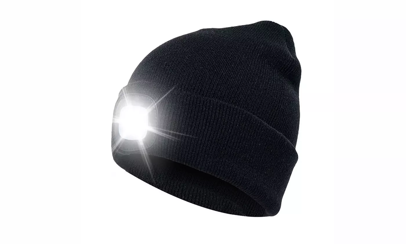 Extremely Bright LED Lighted Beanie Cap, USB Rechargeable-7 Colors To Pick From