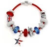 Image 15: 925 Silver Patriotic USA Olympian Charm Bracelet