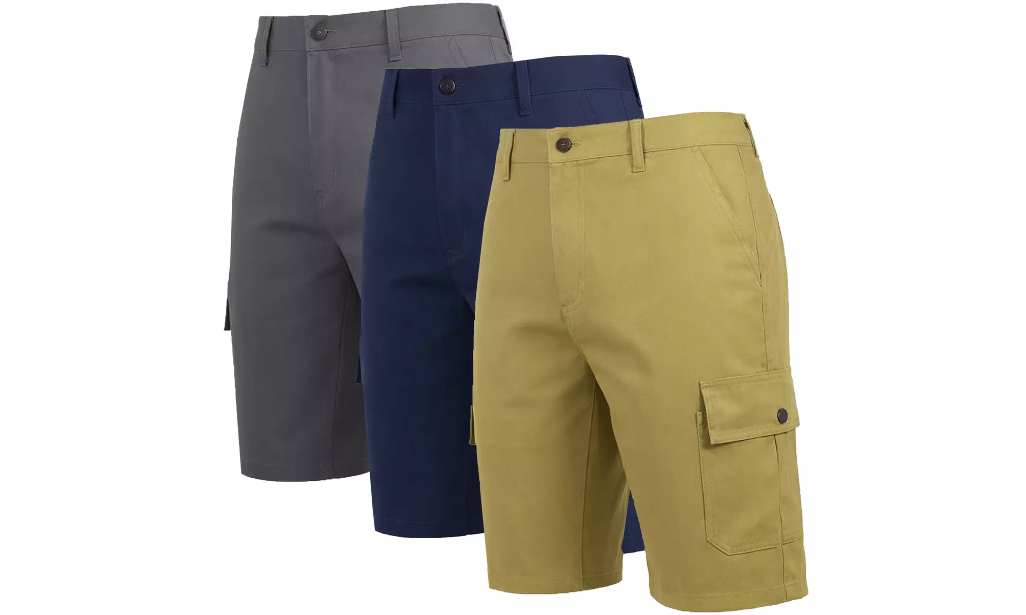 Men's Single and Multi-Pack Cotton Flex Stretch Cargo Shorts (Sizes, 30-40)