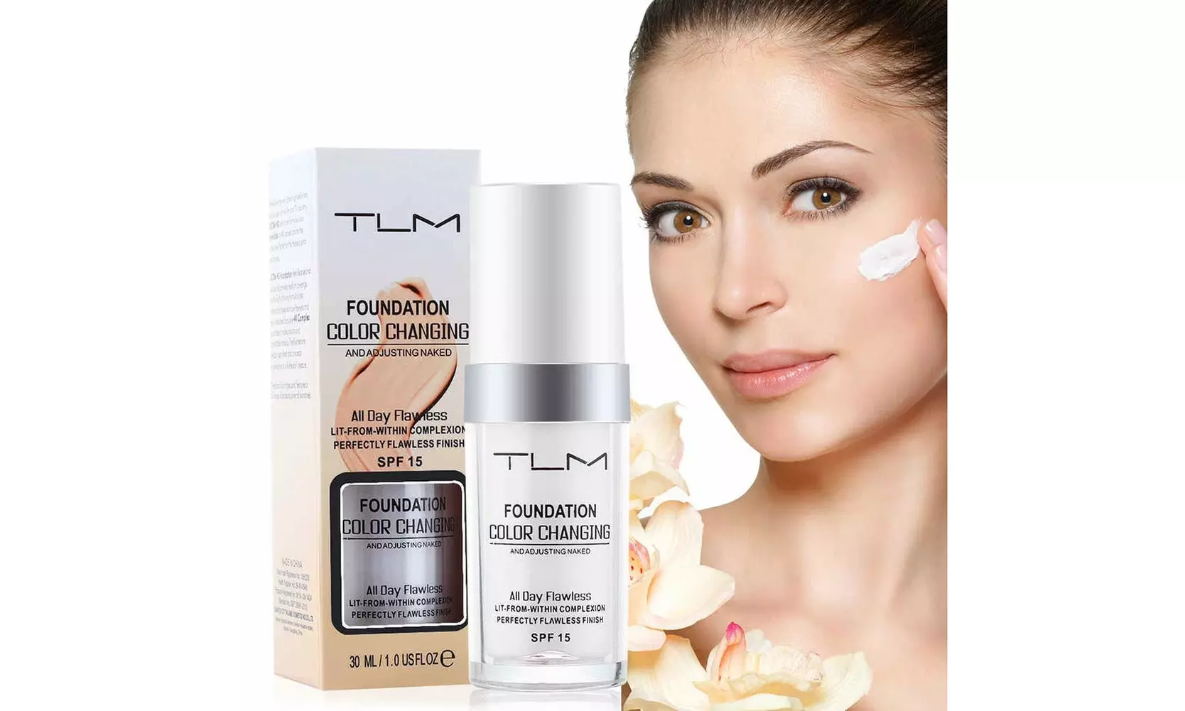 30ml TLM Flawless Color Changing Liquid Foundation Makeup Change To Your Skin - Second Medium