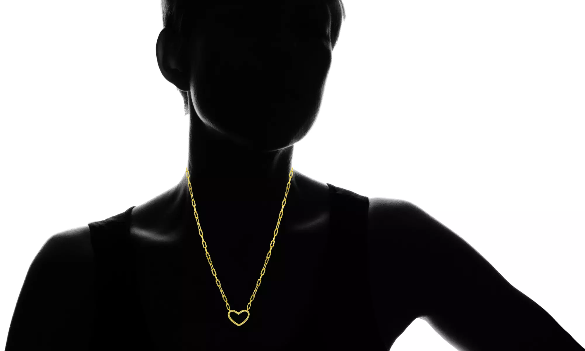 18K Gold Over Sterling Silver Open Heart Necklace By Sophia Lee