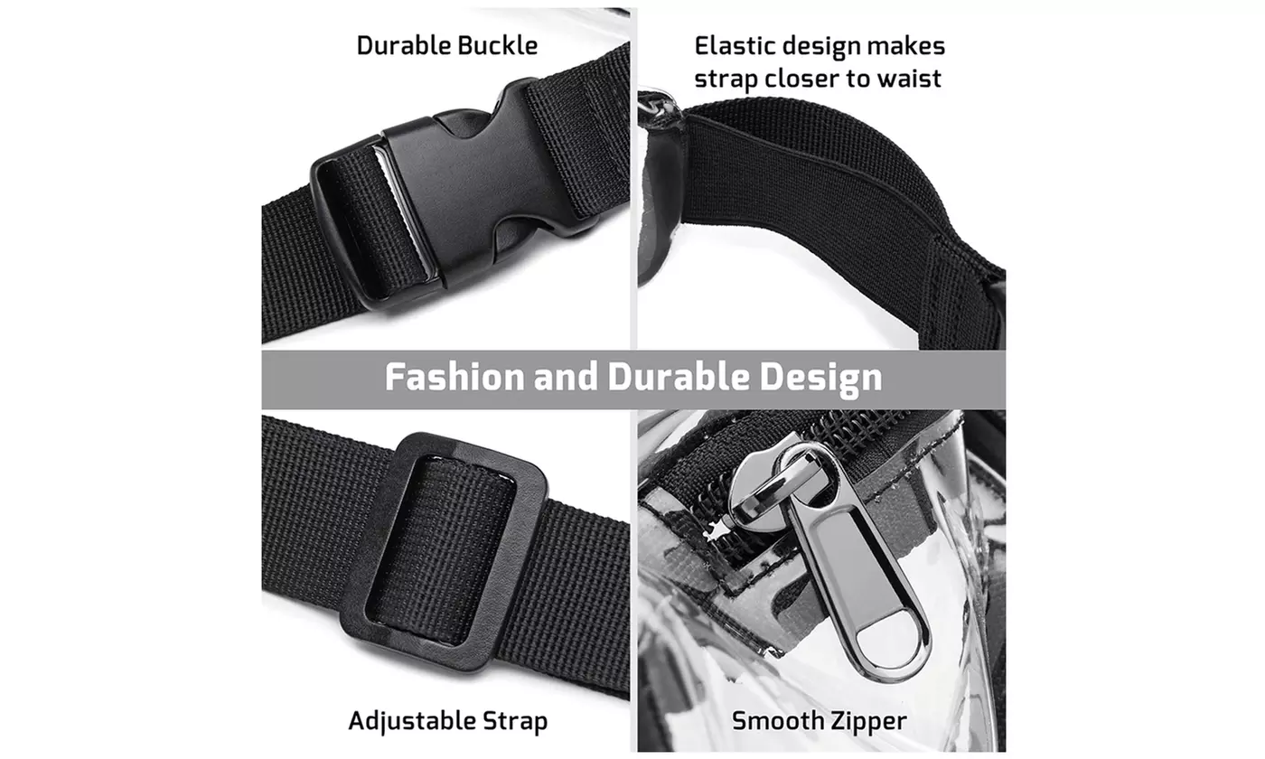 Clear PVC Stadium Approved Sling Bag Crossbody Purse Fanny Pack