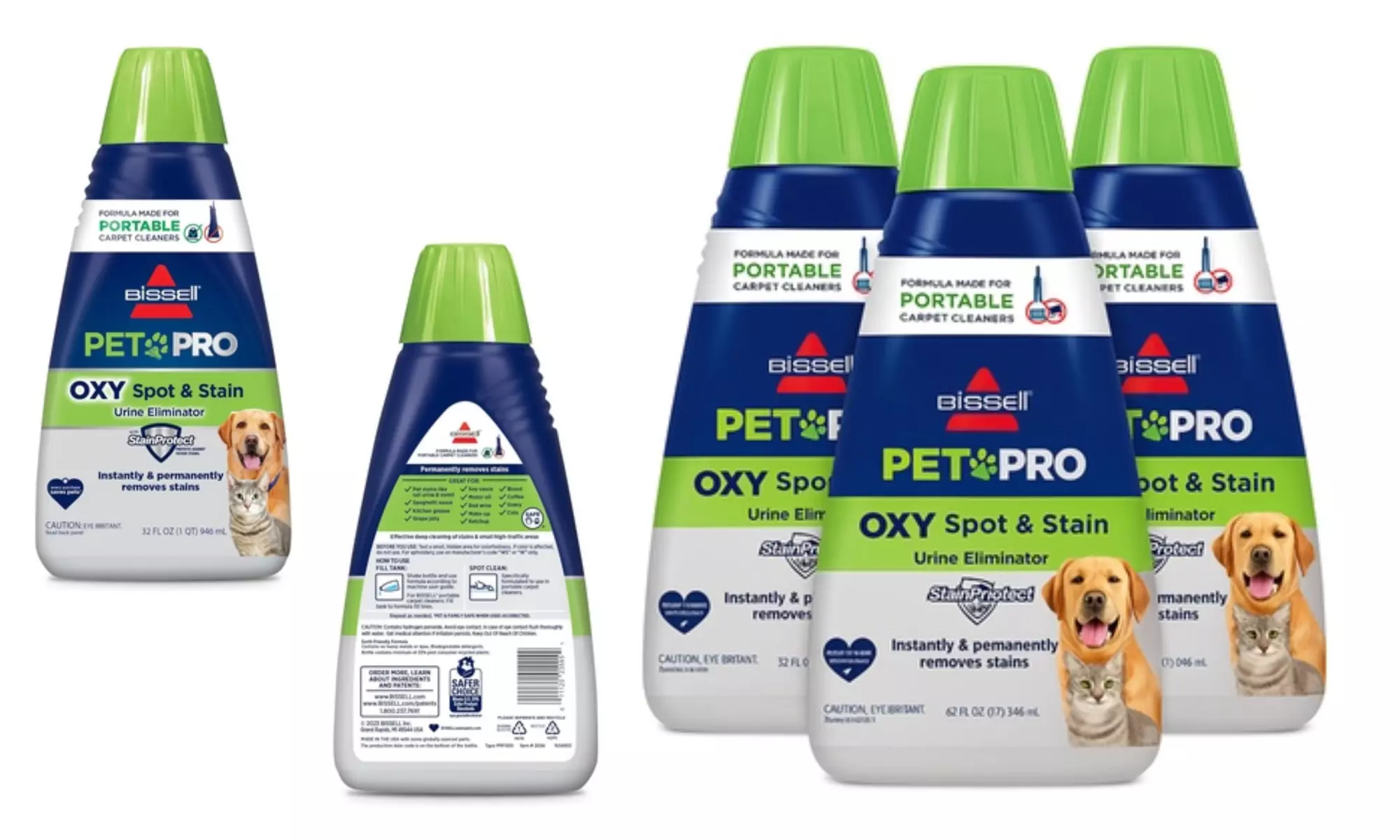 Bissell Pet Pro Oxy Spot & Stain Formula for Portable Vacuums - 1, 2 or 3pk