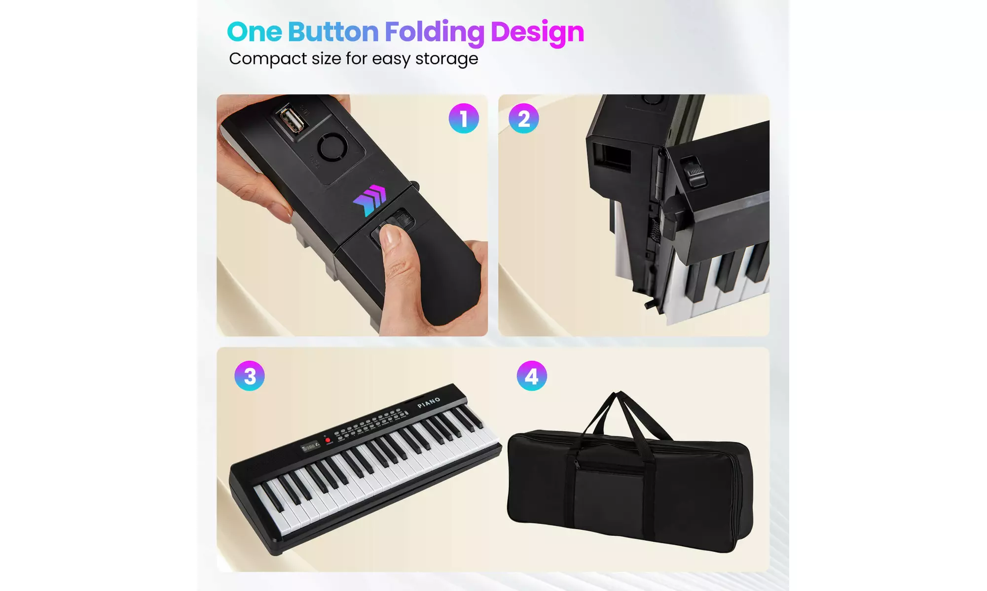 Costway 88 Key Folding Piano Keyboard with Wireless MIDI Dual Speakers