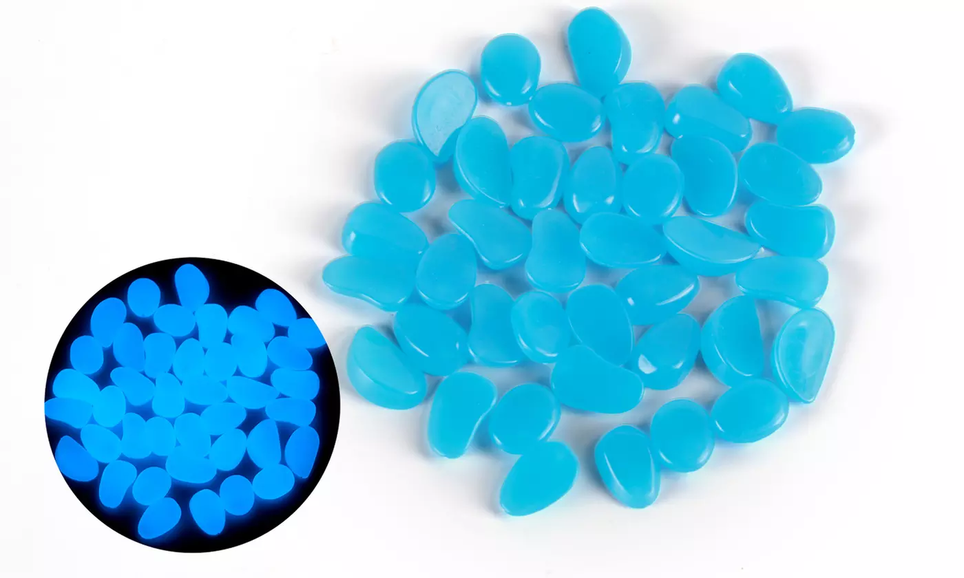 100 or 200 Pcs Glow Pebbles Stones Rocks Glow in the Dark Luminous High Bright