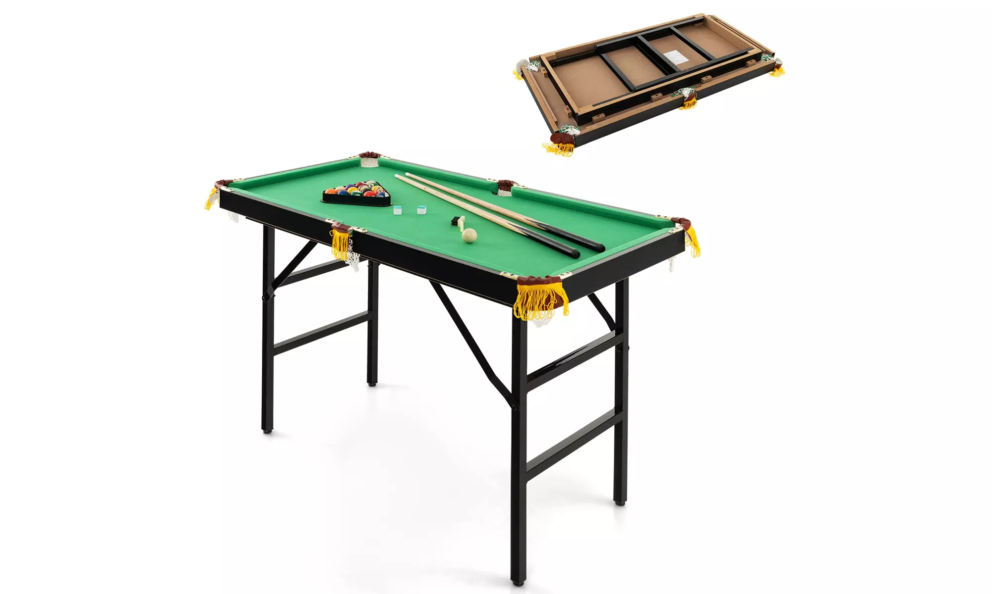 Costway 47" Folding Billiard Table Pool Game Table Indoor Kids w/ Chalk