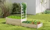 Costway Raised Garden Bed with Trellis 2 Planter Boxes Open-ended Base