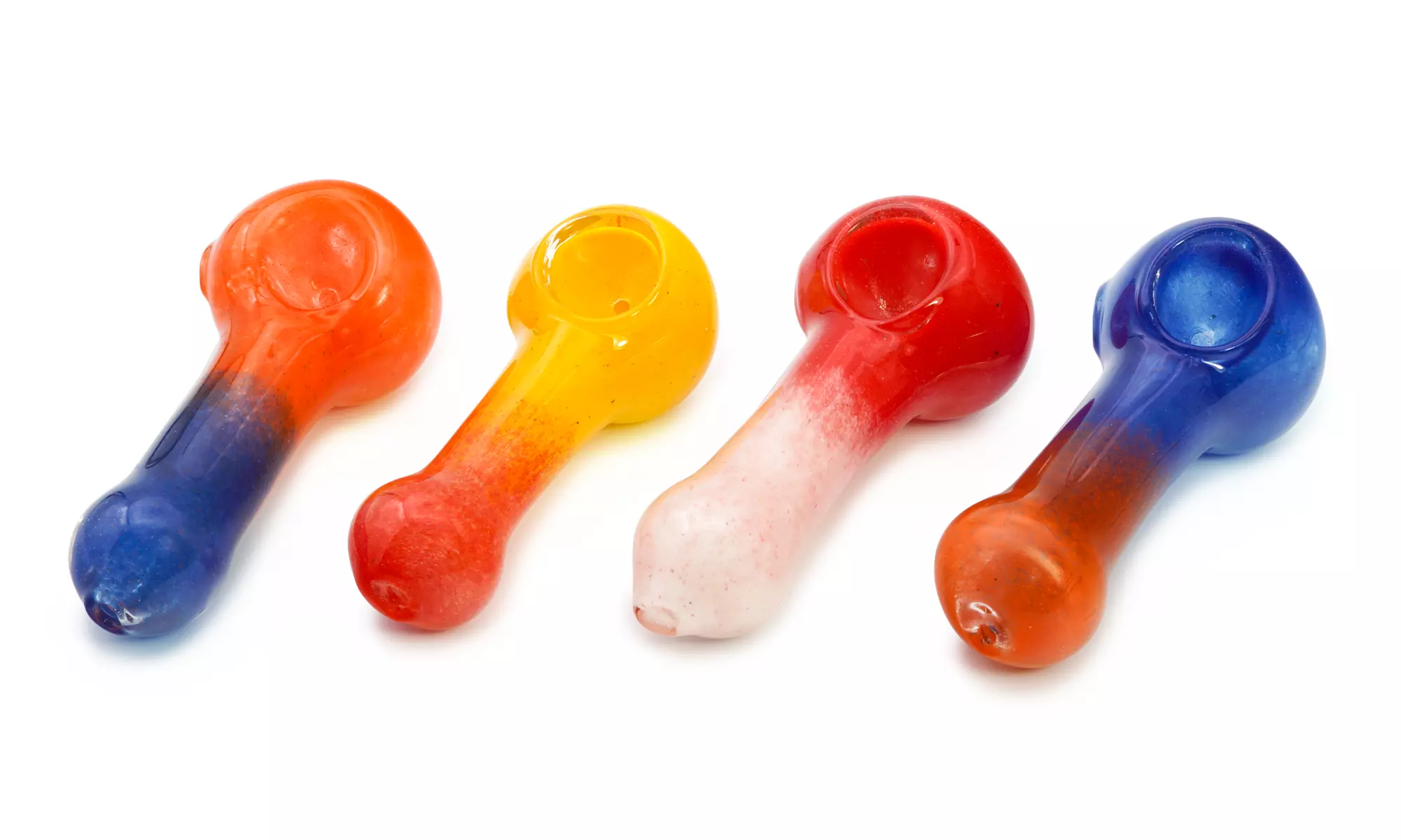 Single Ombre Hand Blown Glass Hand Pipe - Second Medium