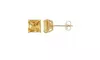 PJ Jewelry 24k Yellow Gold Plated 2 Cttw Citrine Square Stud Earrings