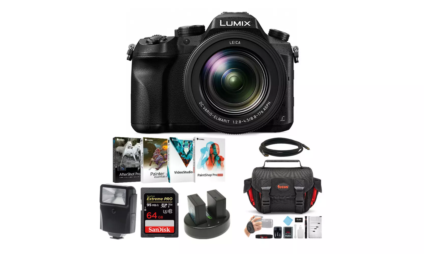 Panasonic LUMIX DMC-FZ2500 Digital Camera with 64GB Card and Accessory Bundle - Primary Image