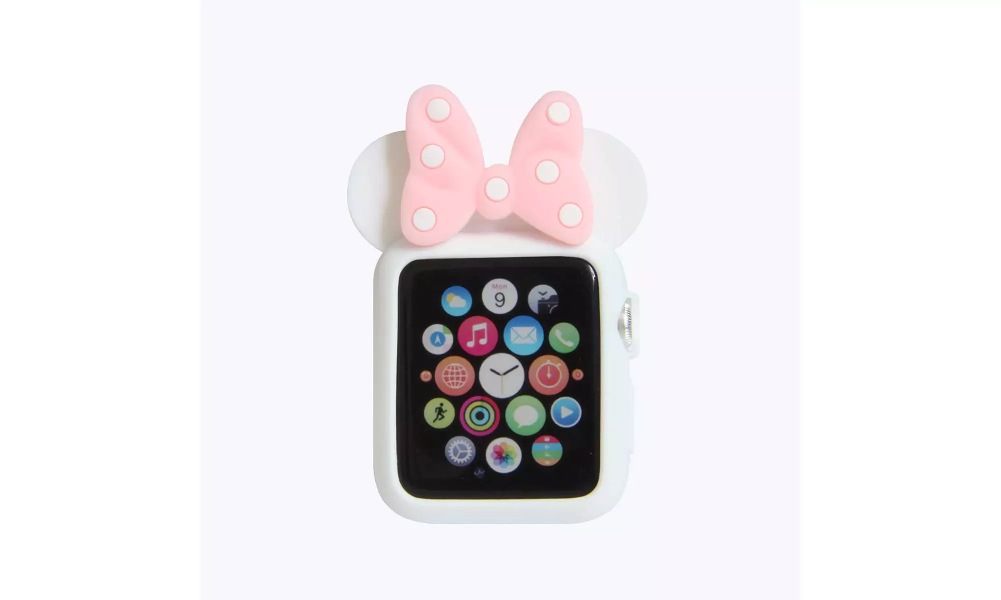 Mouse Ears W/ Bow 3d Bumper Cartoon Gel Cover Character Case for Apple iWatch