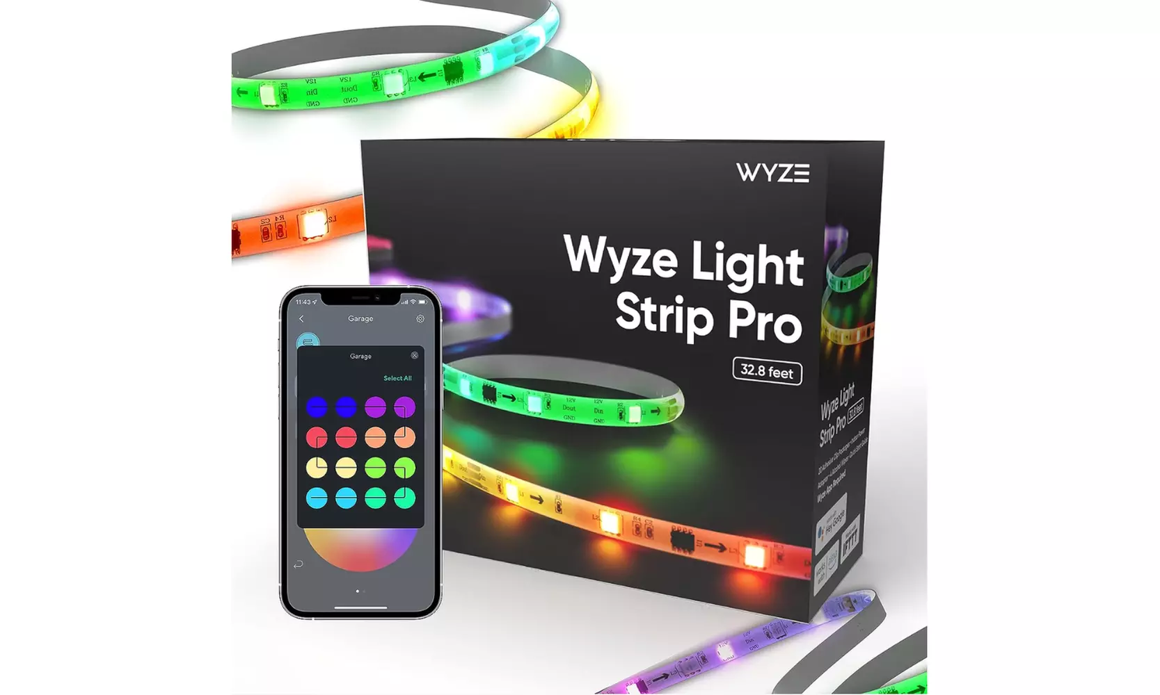 WYZE LED Light Strip Pro with App Control -16 Feet/32 Feet - A Grade Refurbished