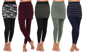 Women's High Rise Skirted Leggings, Various Sizes Available